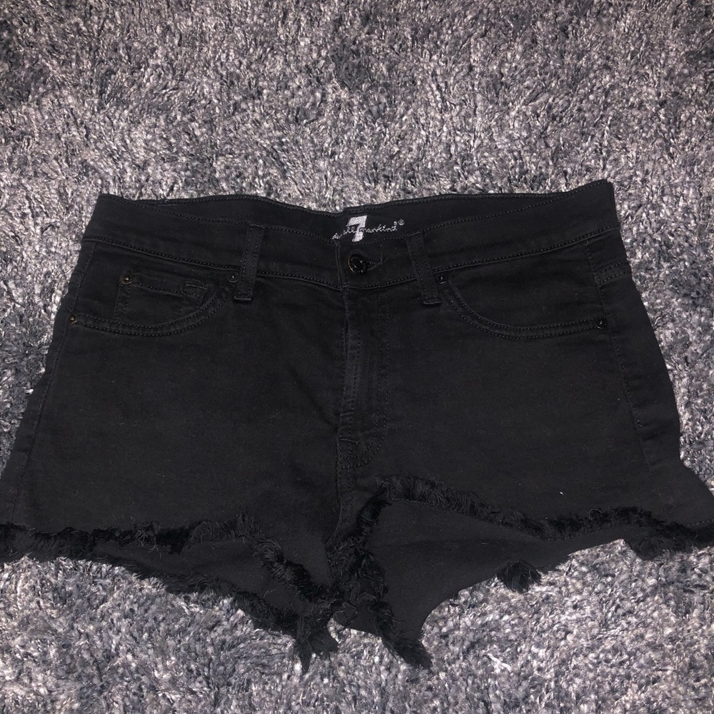 7 for all mankind black denim shorts